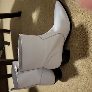 NWT  Zara Leather Cowboy Ankle Boots
